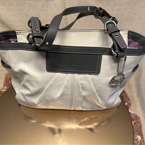 Coach Gray Leather Tote Bag